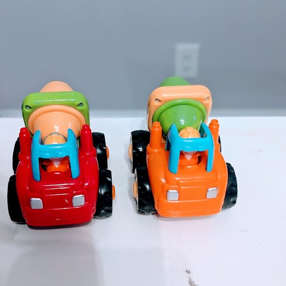 Lot of 9 Friction Powered Car Toys Tractor Dump Truck Mixer Backhoe Vehicles - Picture 5 of 6